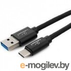  USB 2.0 Cablexpert CC-P-USBC02Bl-1M, AM/Type-C,  Platinum,  1, , 