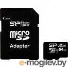   64Gb - Silicon Power MicroSD Class 10 Elite UHS-I SP064GBSTXBU1V10SP   SD (!)