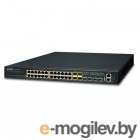  PLANET Layer 3 24-Port 10/100/1000T 802.3at POE + 4-Port 10G SFP+ Stackable Managed Gigabit Switch (370W)