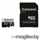 64Gb - Transcend MicroSDXC 340S UHS-I U3 V30 A2 TS64GUSD340S   SD (!)