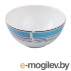 Салатник керамический, 123 мм, круглый, серия Самсун, голубая полоска, PERFECTO LINEA (18-985400)