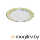 Тарелка десертная керамическая, 199 мм, круглая, серия Самсун, оливковая полоска, PERFECTO LINEA (16-995302)