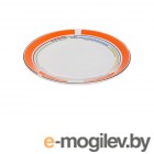 Тарелка десертная керамическая, 199 мм, круглая, серия Самсун, оранжевая полоска, PERFECTO LINEA (16-995200)