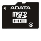 ADATA microSDHC Class 4 4GB + SD adapter