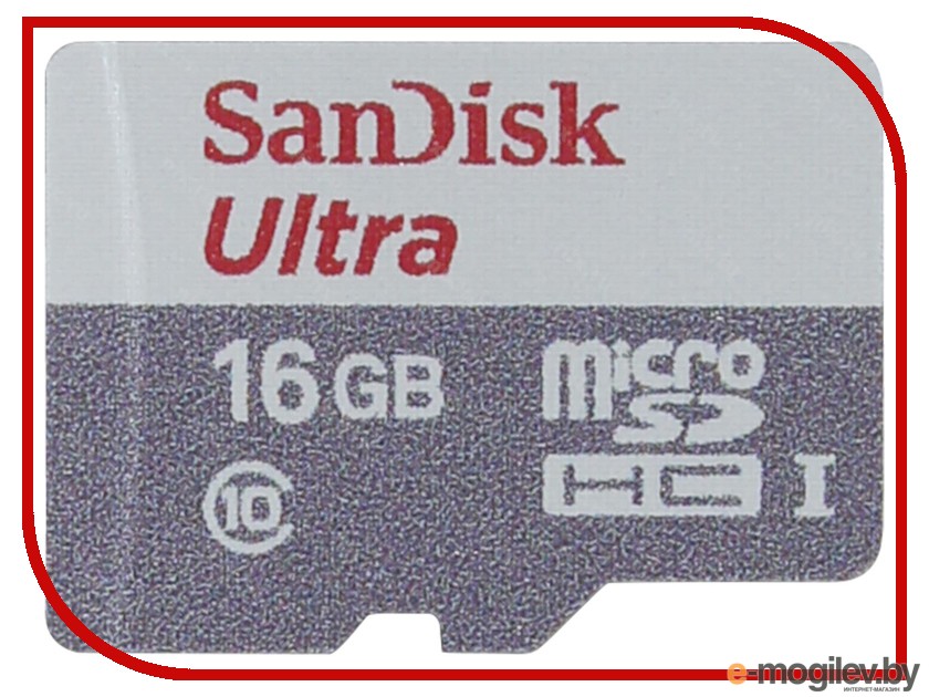 Карта памяти SanDisk Ultra microSDHC Class 10 UHS-I 16GB (SDSQUNS-016G-GN3MN)