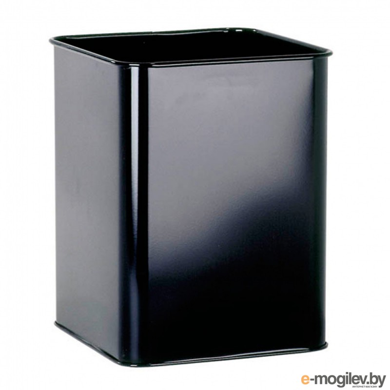 Металлическая мусорная корзина 18.5л, квадратная, черная, высота 31см, Durable