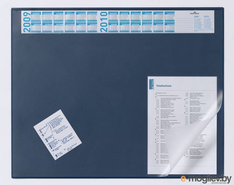 Настольное покрытие, 52 х 65 см, синий, с прозрачным верхним листом, с календарем  DURABLE, Германия