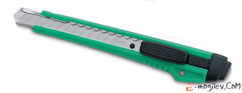 Нож канцелярский с шириной лезвия 9мм, 2 запасных лезвия, зеленый, KW-trio