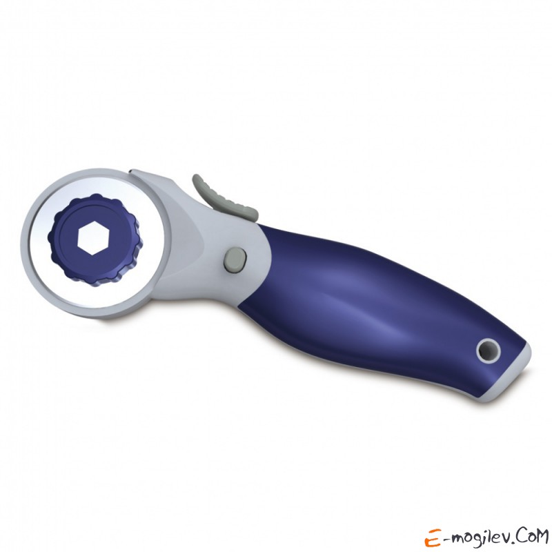 Роликовый нож (с круглым лезвием) , диаметр лезвия 45мм, цвет - серо-синий, удобная мягкая ручка,  K
