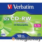 Диск CD-RW Verbatim 700Mb 4x Jewel case (10шт) (43123)