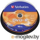 DVD-R [ 10 шт. туба ] Verbatim 16x /4,7Gb/ - AZ0
