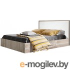 Двуспальная кровать Мебель-КМК 1600 Кристал 0650.3 (дуб юккон/белый жемчуг)