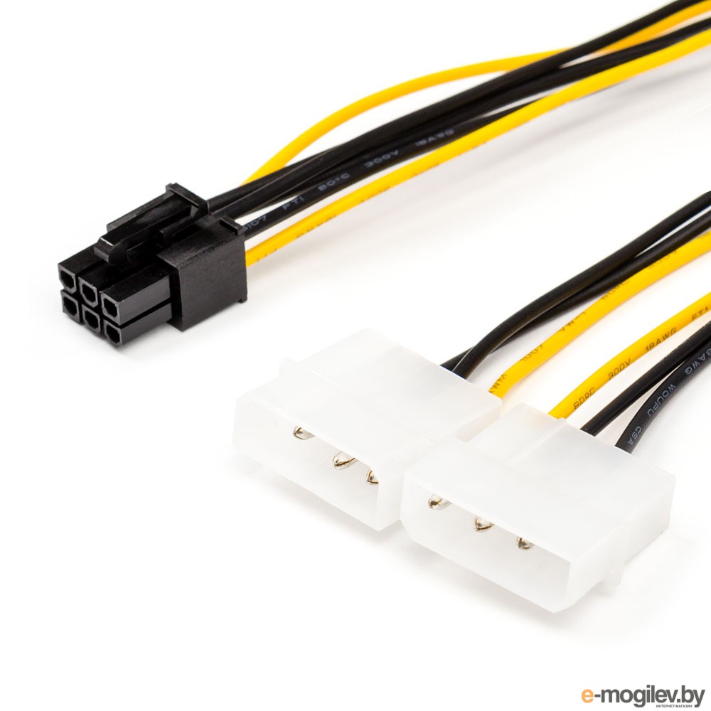 PCI-E Riser / SATA / eSATA / IDE / MOLEX Кабель ATcom 6-pin - 2x Molex AT6185