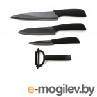 Кухонные ножи Набор ножей Xiaomi Huo Hou Heat Knife Set 4шт Black