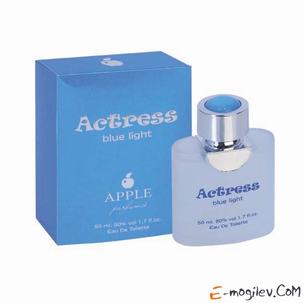 Apple parfums вода. Туалетная вода actress 50 ml. Туалетная вода actress Blue Light. Apple туалетная вода женская. Парфюм в голубой упаковке.