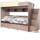 Двухъярусная кровать Мебель-КМК Бамбино 3-1 0527 (дуб атлант/дуб кентерберри)