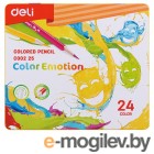 Карандаши цветные Deli EC00225 Color Emotion липа 24цв. мет.кор.