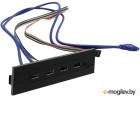 Фронтальная панель Exegate EX269460RUS U5H-614,  5.25, 2х USB + 2х USB 3.0, черная