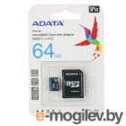 Карта памяти 64GB Adata Premier MicroSDHC UHS-I A1 Class 10 100/25 MB/s с адаптером