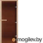 Стеклянная дверь для бани/сауны Doorwood Теплая ночь 190x70 (бронза матовая, коробка листва)