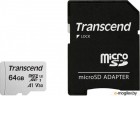 Карта памяти Transcend microSDXC 300S 64GB Class 10 UHS-I U1 (TS64GUSD300S-A)