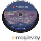DVD+R DL [ 10 шт. туба ] Verbatim 8x /8,5Gb/Matt Silver - (043666)