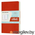 Блокнот Moleskine VOLANT QP713F16B24 Pocket 90x140мм 80стр. нелинованный мягкая обложка оранжевый/голубой (2шт)