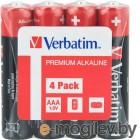 Набор батареек (AAAx4шт.) - Verbatim [LR03]; Alkaline; пленка