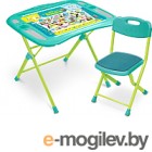Комплект мебели с детским столом Ника NKP1/4 Пушистая азбука (зеленый)