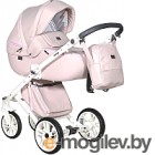 Детская универсальная коляска INDIGO Porto 2 в 1 (Po 04, светло-розовая кожа/светло-розовый лен)