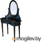 Туалетный столик с зеркалом ГрандМодерн С деколью (черный с синей патиной)