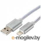 Кабель Cablexpert для Apple CC-U-APUSB02S-1.8M, AM/Lightning, серия Ultra, длина 1.8м, серебристый, блистер