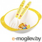 Набор детской посуды Happy Care HC105 (желтый)