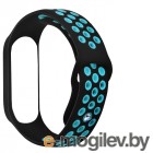 Аксессуары для умных браслетов Ремешок DF для Xiaomi Mi Band 3/4 xiSportband–02 Black-Blue