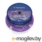 Verbatim DVD+R 4.7Gb 16x  25 шт  Cake Box 43500
