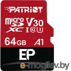 Карта памяти Patriot microSDXC EP Series UHS-I U3 V30 A1 64GB (PEF64GEP31MCX)