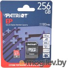 Карта памяти Patriot MicroSDXC 256GB (Class 10) U3 V30 A1 + SD адаптер (PEF256GEP31MCX)