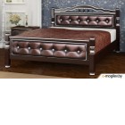 Двуспальная кровать Bravo Мебель Карина 11 160x200 (орех темный/экокожа с бриллиантом)