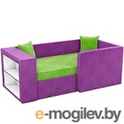 Кровать-тахта Mebelico Орнелла 5 (микровельвет, зеленый/фиолетовый)