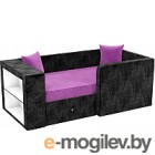 Кровать-тахта Mebelico Орнелла 5 (микровельвет, фиолетовый/черный)