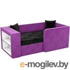 Кровать-тахта Mebelico Орнелла 5 (микровельвет, черный/фиолетовый)