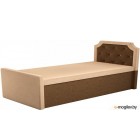Двуспальная кровать Mebelico Севилья 30 / 59586 (микровельвет, бежевый/коричневый)