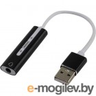 ORIENT AU-04PLB, Адаптер USB to Audio (звуковая карта), jack 3.5 mm (4-pole) для подключения телефонной гарнитуры к порту USB, кнопки: громкость +/-, играть/пауза/вперед/назад; Windows/Linux/MAC OS