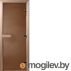 Стеклянная дверь для бани/сауны Doorwood Теплая ночь 180x70 (коробка листва)