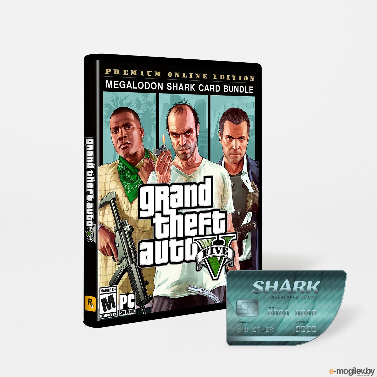 Комплект grand theft auto v premium edition и платежная карта мегалодон