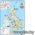 Настенная карта Белкартография Великобритания и Северная Ирландия (ламинированная с держателями)