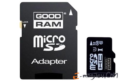 Карта памяти Goodram microSDHC UHS-I U1 Class 10 32GB + адаптер (SDU32GHCUHS1AGRR10)