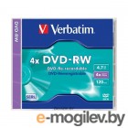 DVD+RW Verbatim 4x /4,7Gb/ Slim DLP Matt Silver #43636