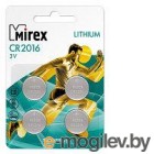 Батарея литиевая Mirex CR2016  3V  4 шт (4/216/648), блистер