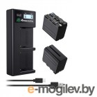 зарядки специальные Зарядное устройство Powerextra NP-F970+2 аккумулятора 21276